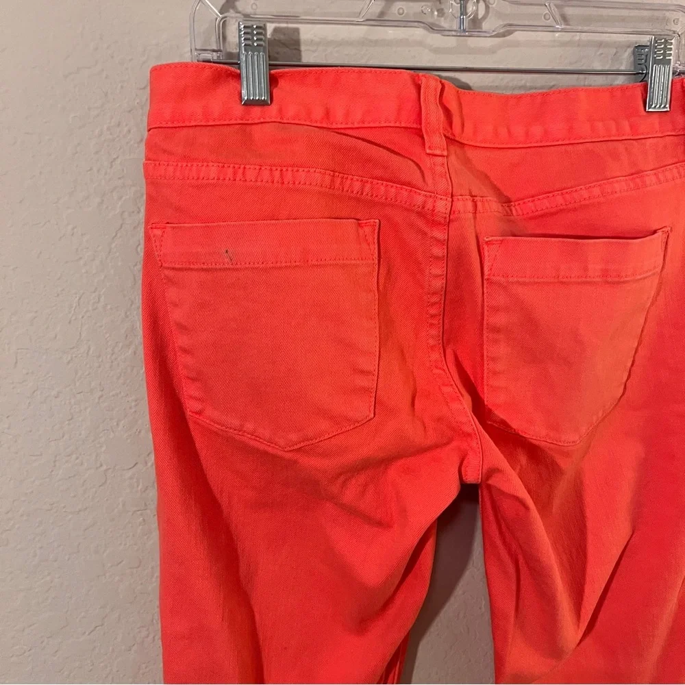 J.Crew Matchstick Jeans Coral Pink Stretch Straight Leg Size 27